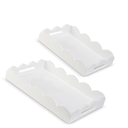 Scalloped Trays - White Decorative Tray RAZ 
