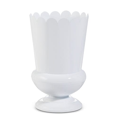 Scalloped Urn - White Vase RAZ 