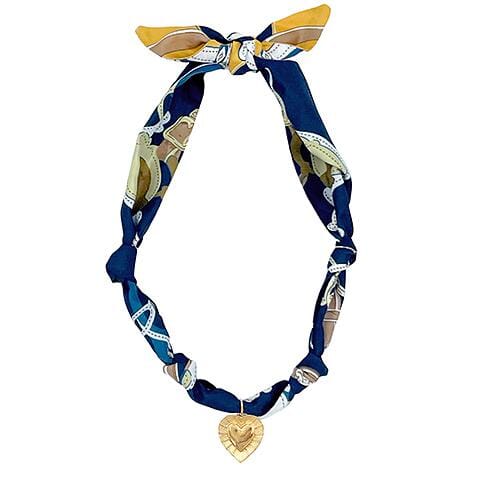 Scarf & Heart Charm Necklace Womens Necklace Golden Stella 