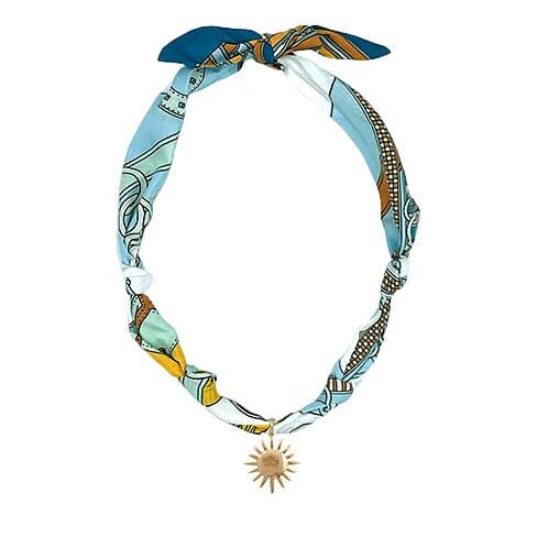 Scarf & Sunburst Charm Necklace Womens Necklace Golden Stella 