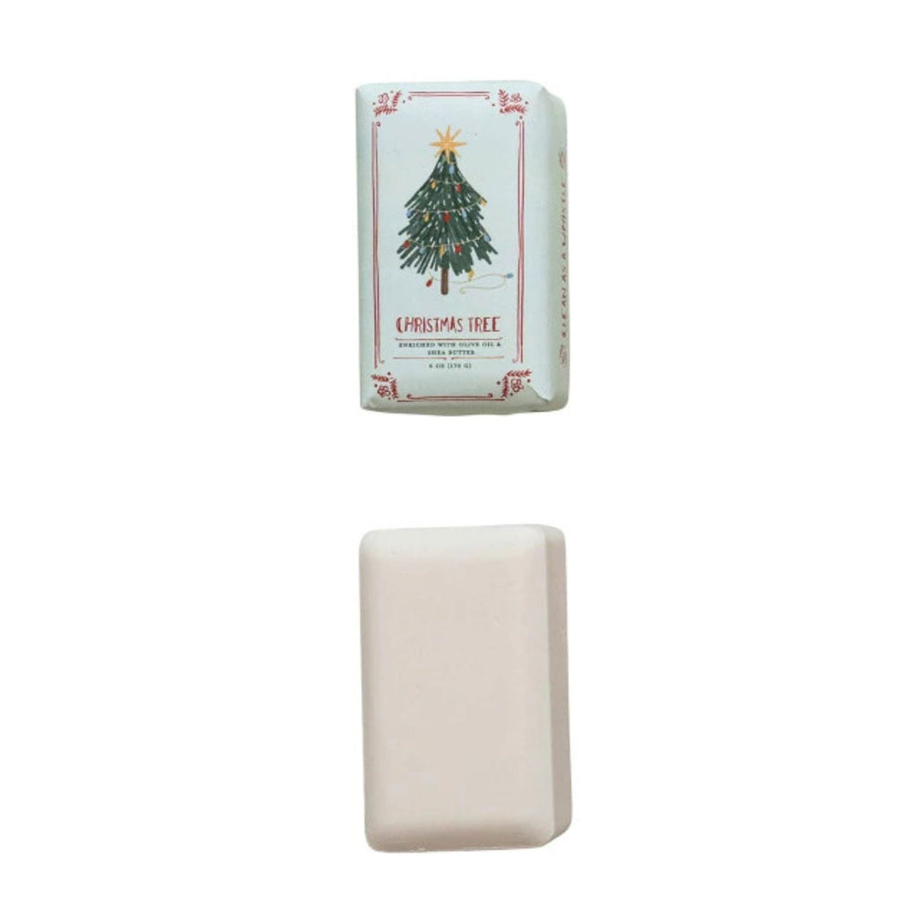Scented Olive Oil & Shea Butter Milled Bar Soaps Bath Soap Creative Co-Op Christmas Tree 