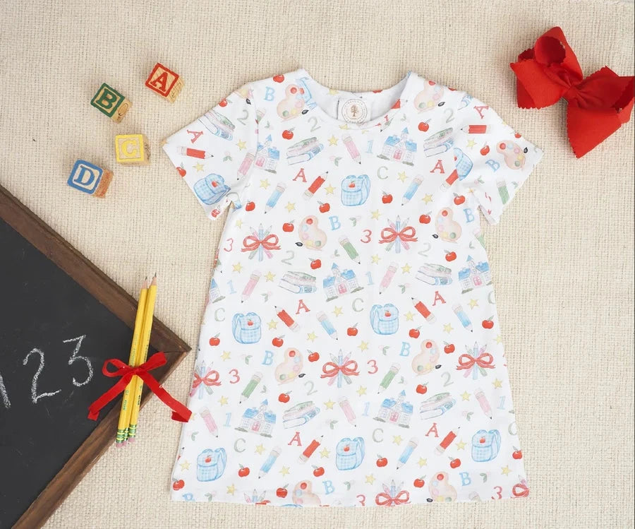 School Supplies Susie Swing Dress Girl Dress Cypress Row 