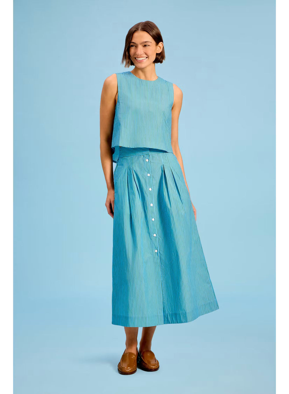 Scout Skirt - Cedar Pinestripe Womens Skirts Livro 