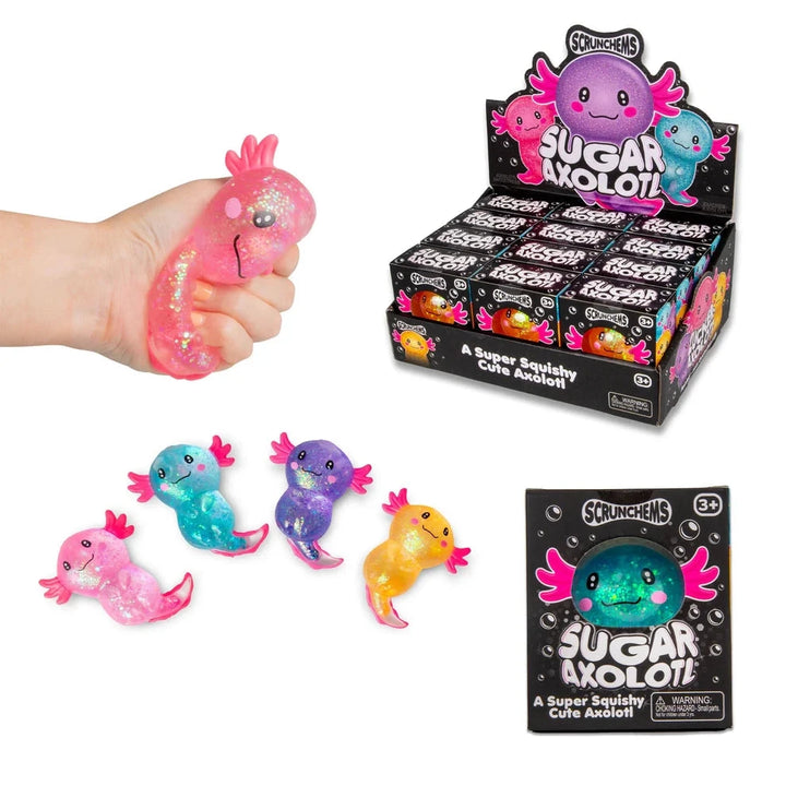 Scrunchems® Sugar Axolotl Squishy Fidget Activity Toy Showcase 