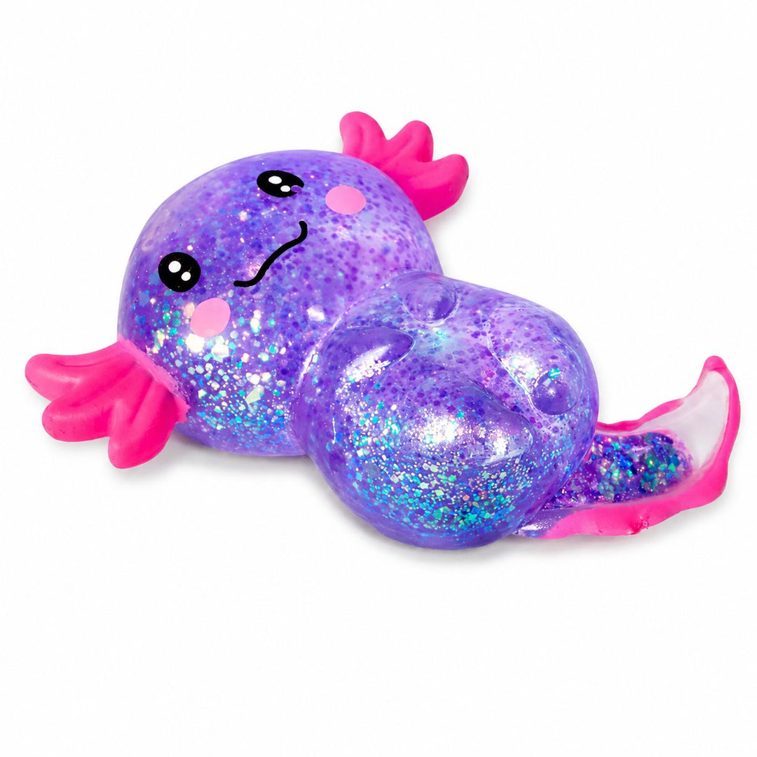 Scrunchems® Sugar Axolotl Squishy Fidget Activity Toy Showcase Purple 
