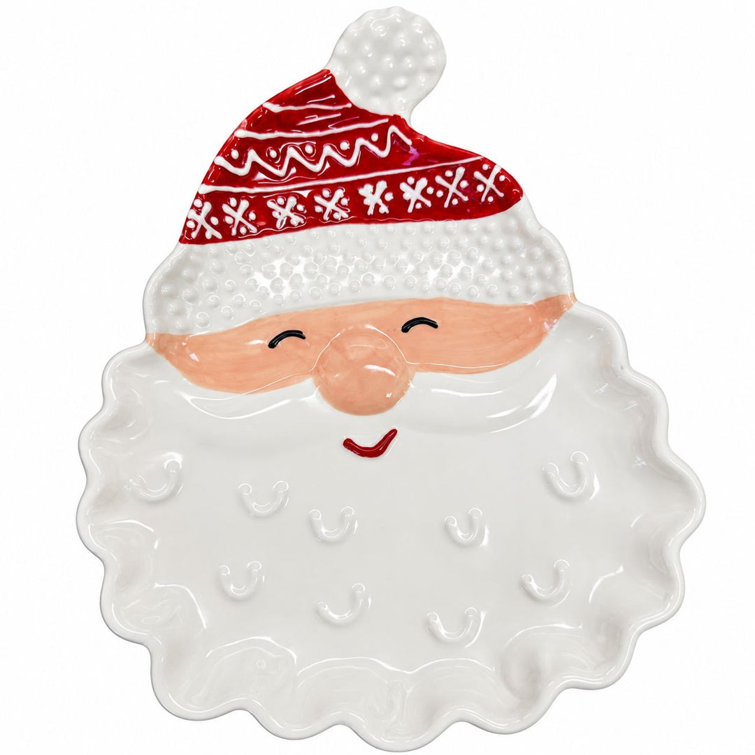 Sculpted Santa Platter - Large Serving Plate Mary Square 