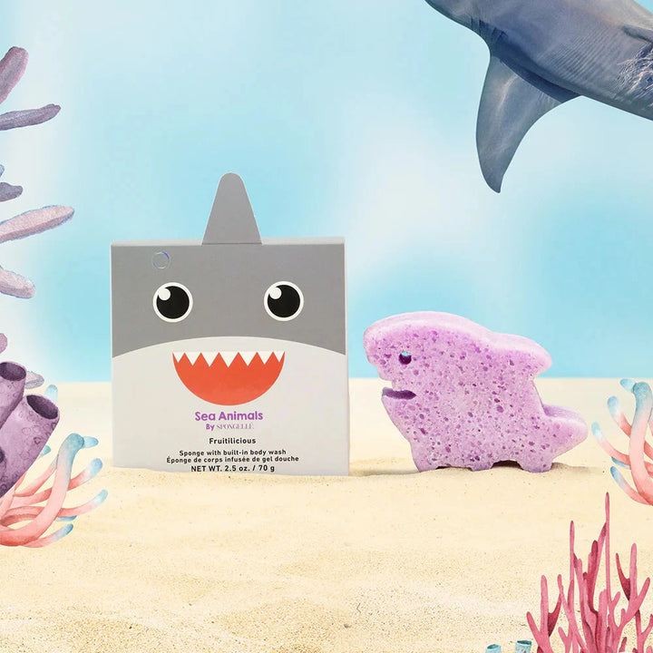Sea Animal Bath Sponge - Sammy Shark Bath Soap Spongelle 