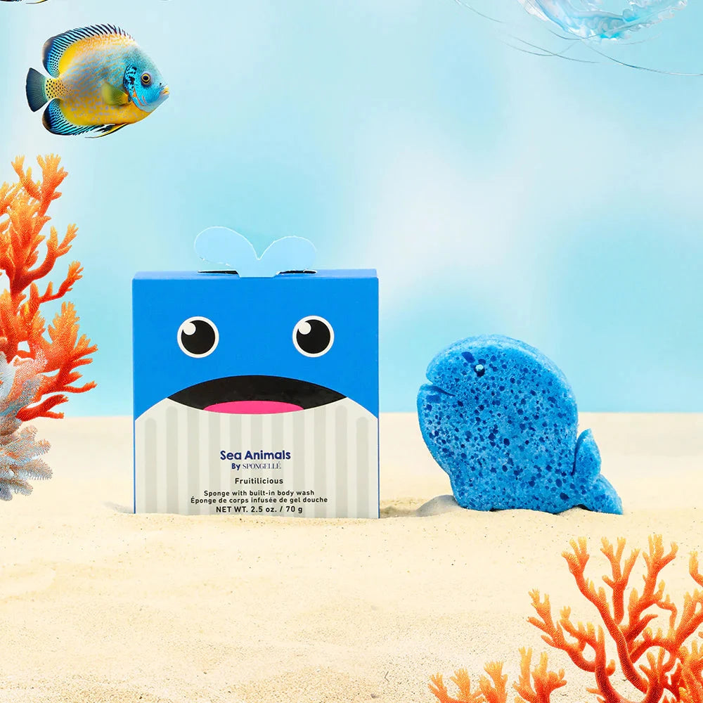 Sea Animal Bath Sponge - Walter Whale Bath Soap Spongelle 
