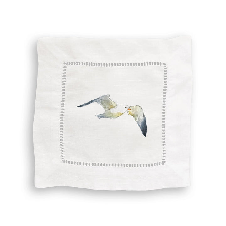 Sea Birds Mixed Linen Cocktail Napkin Set Cocktail Napkins French Graffiti 