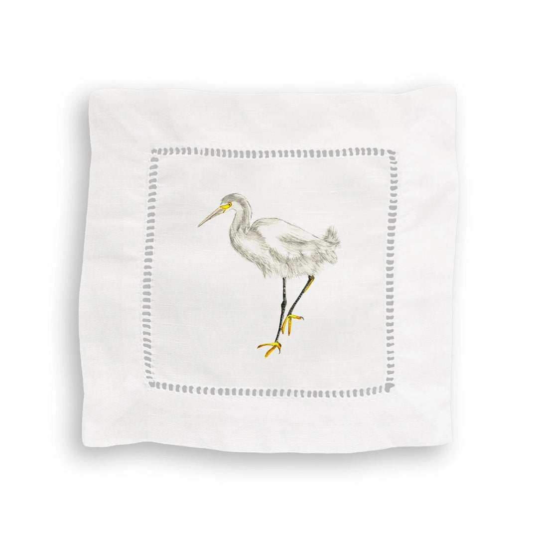 Sea Birds Mixed Linen Cocktail Napkin Set Cocktail Napkins French Graffiti 