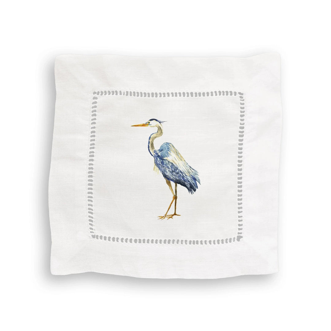 Sea Birds Mixed Linen Cocktail Napkin Set Cocktail Napkins French Graffiti 
