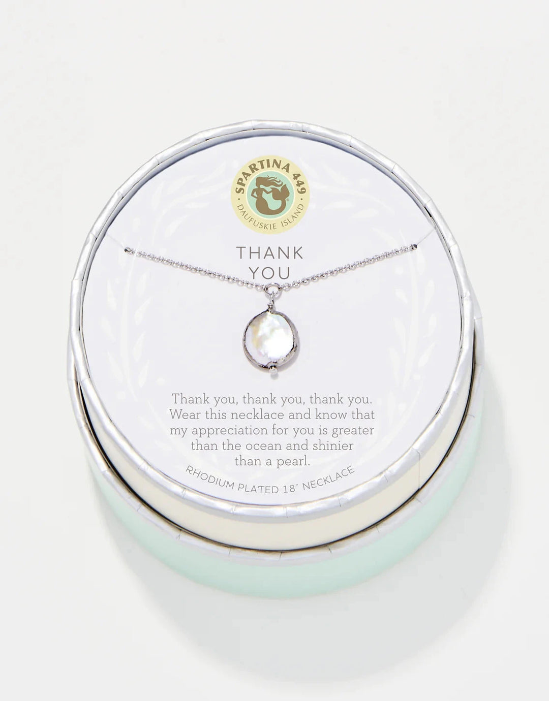 Sea La Vie Thank You - Coin Pearl Necklace - Silver Womens Necklace Spartina 