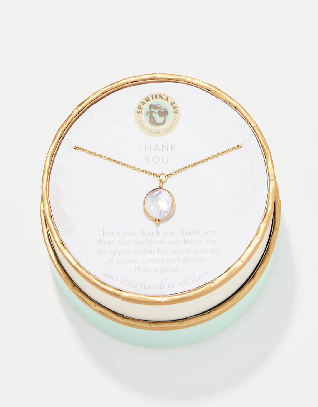 Sea La Vie Thank You/Coin Pearl Necklace Womens Necklace Spartina 