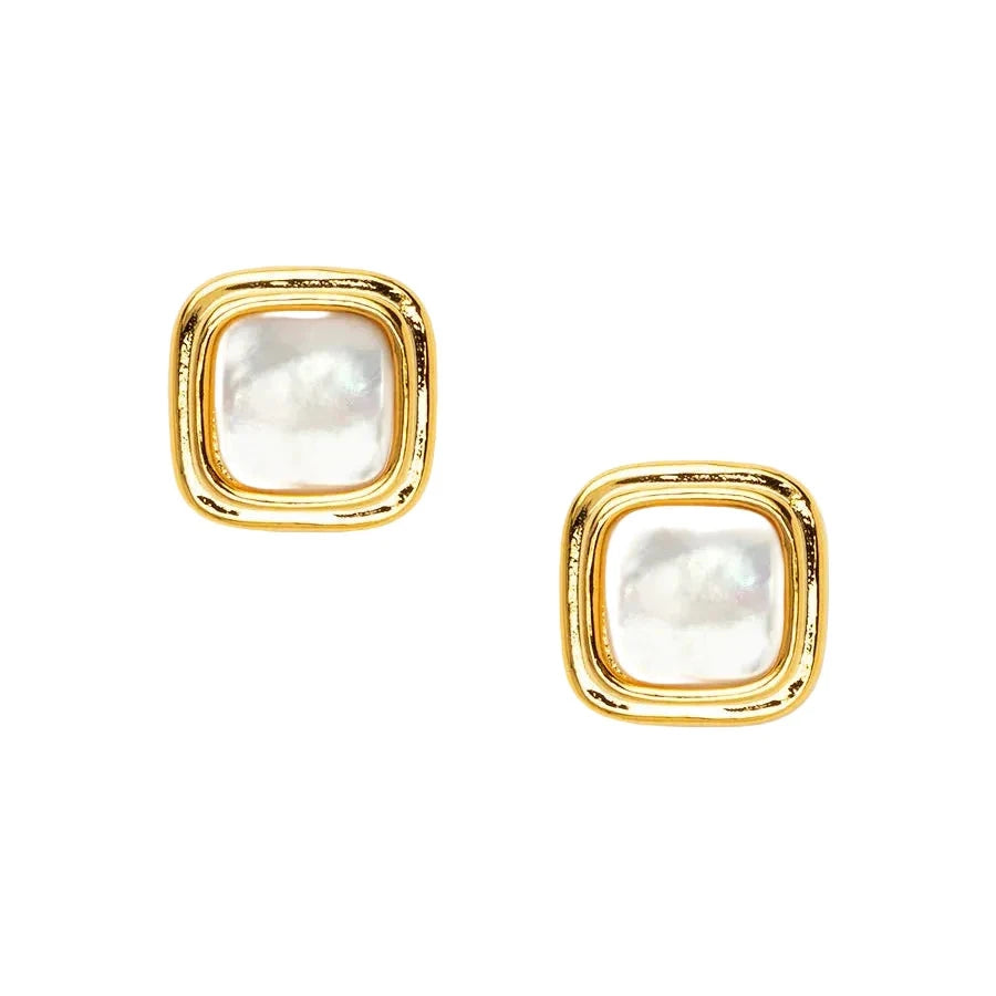 Sea Light Edge Mother Of Pearl Stud Earrings Womens Earrings Vioroo 
