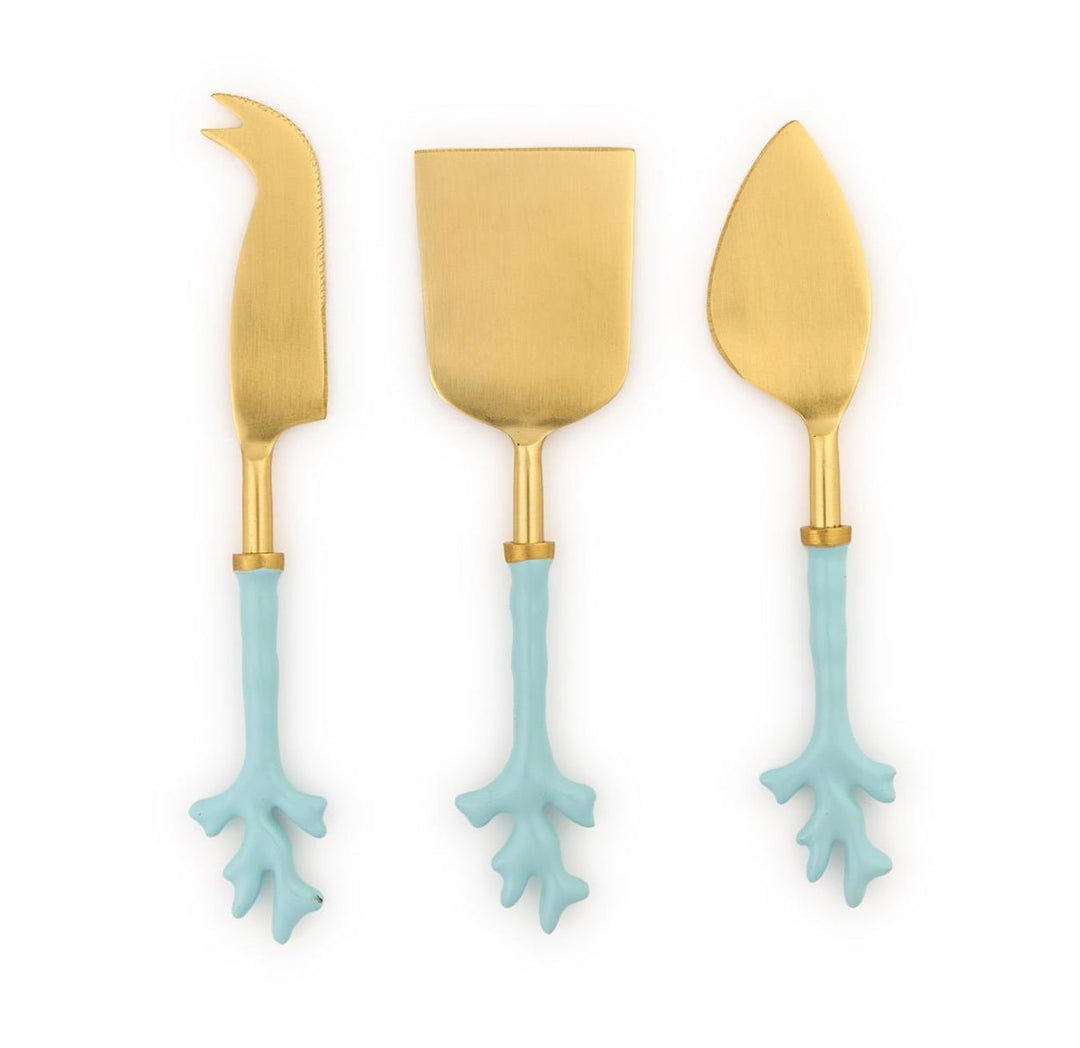 Seafoam Coral Cheese Knifes - Set of 3 Knives Two's Company 