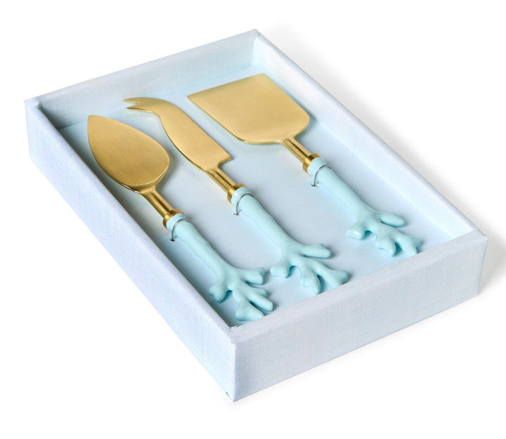 Seafoam Coral Cheese Knifes - Set of 3 Knives Two's Company 