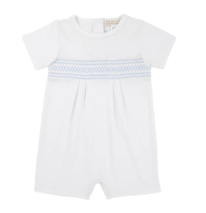 Sebastian Smocked Romper Boy Romper Beaufort Bonnet 