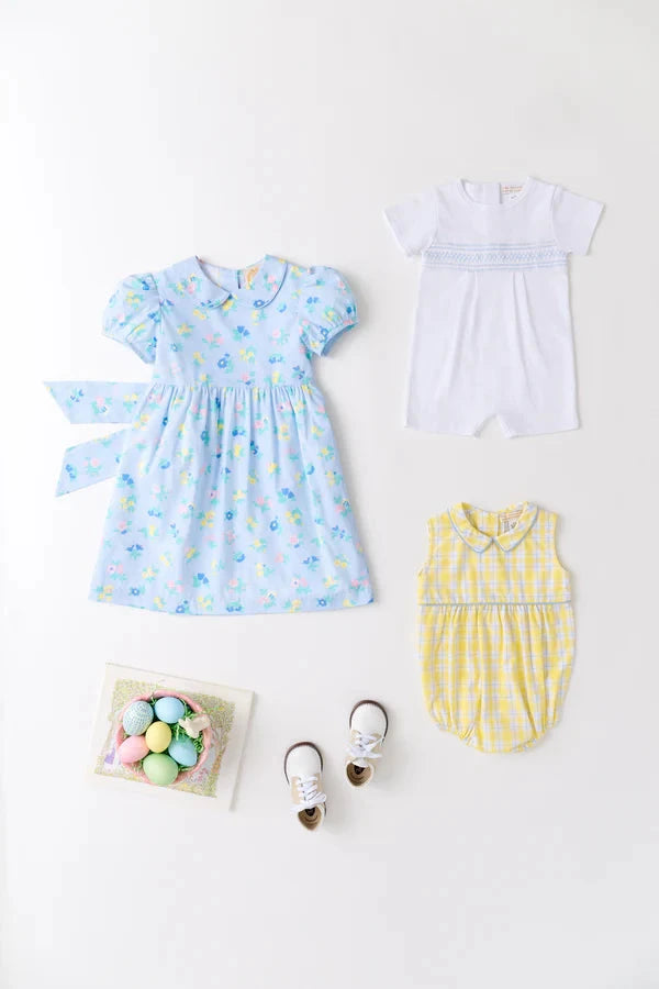 Sebastian Smocked Romper Boy Romper Beaufort Bonnet 