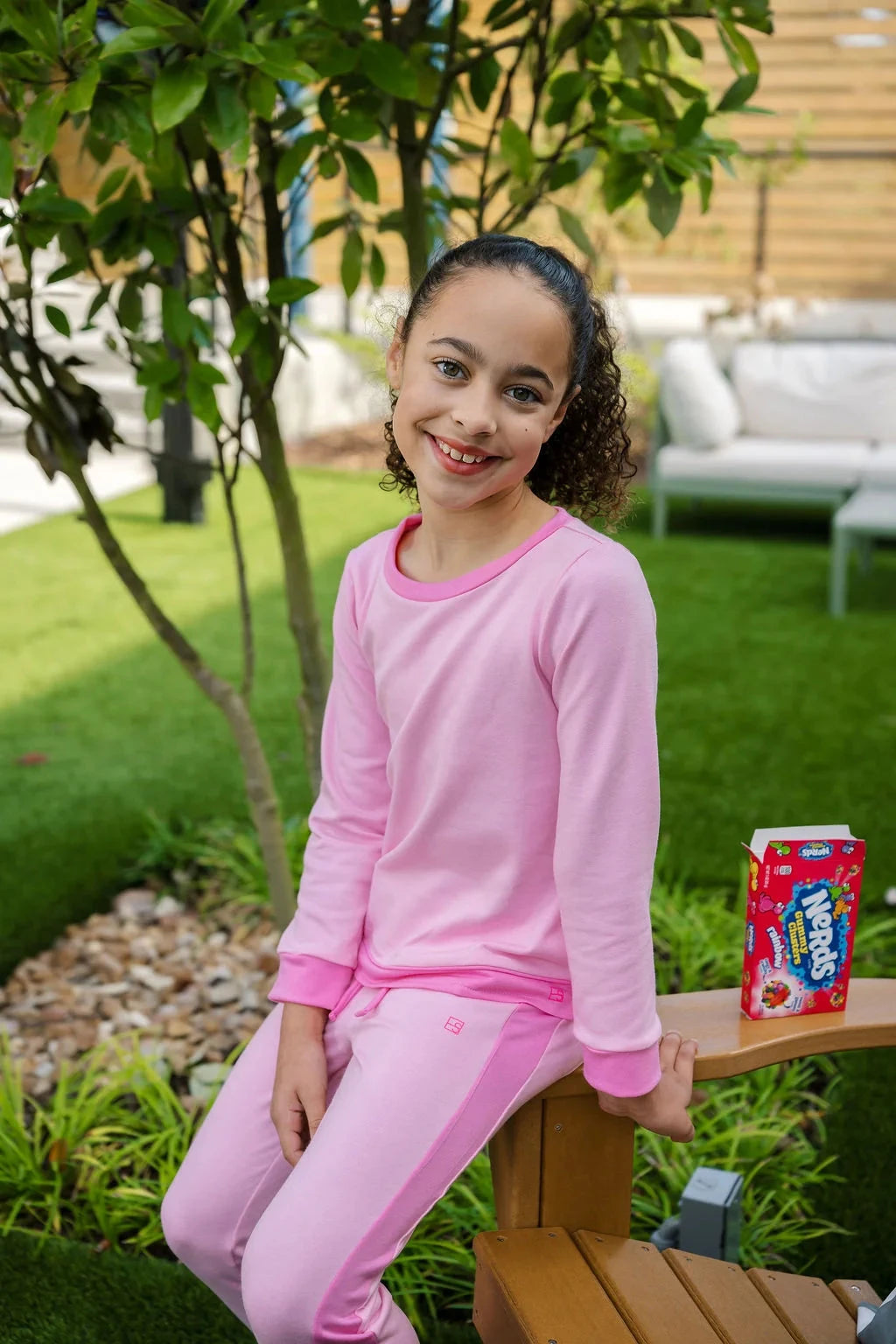 Selena Jogger Set - Cotton Candy Pink and Power Pink Girl Pant Set Trotter Street Kids 