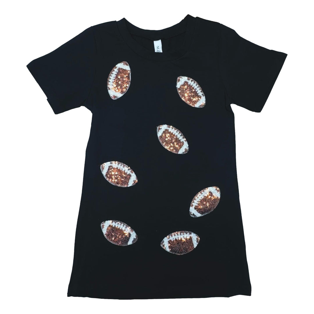 Sequin Football Dress - Black Girl Dress ML Kids 