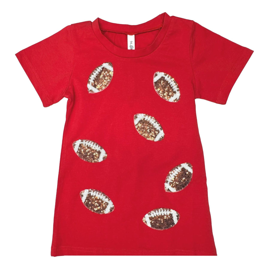 Sequin Football Dress - Red Girl Dress ML Kids 