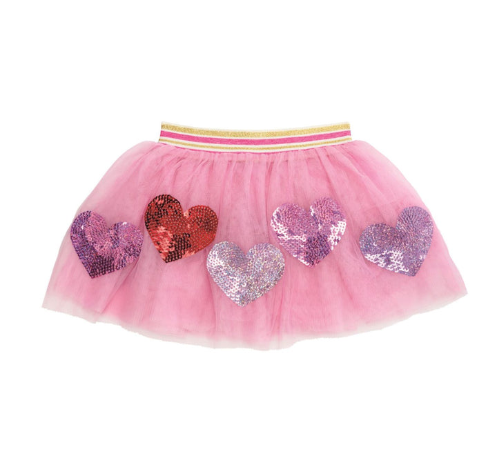 Sequin heart Sparkle Tutu Girl Skirt MudPie 