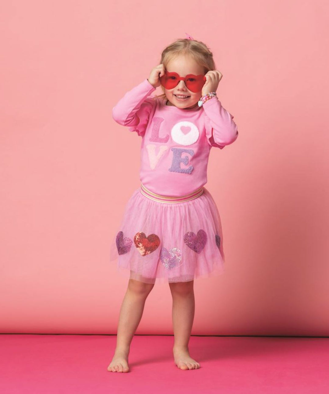 Sequin heart Sparkle Tutu Girl Skirt MudPie 
