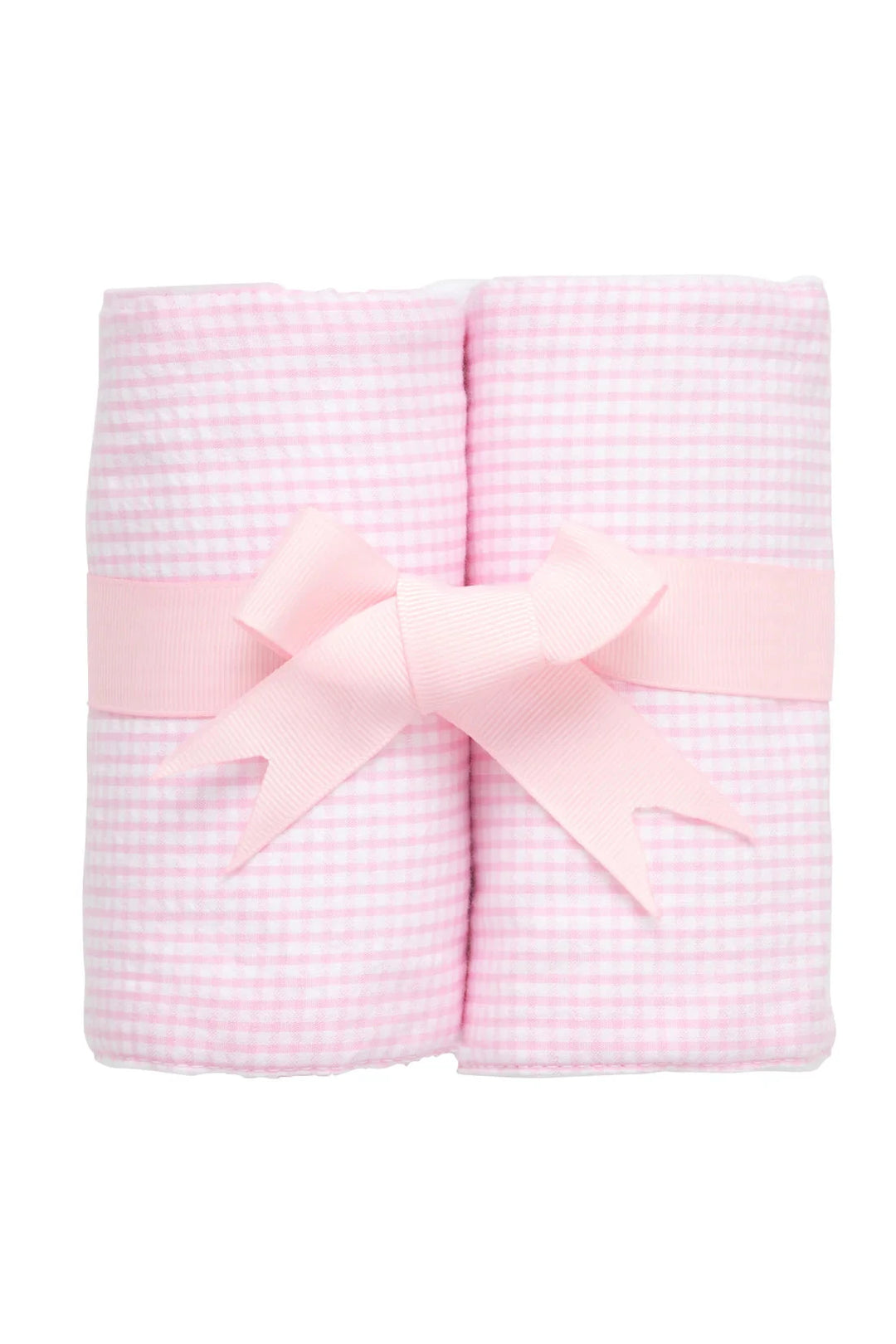 Set of 2 Burps Burp Cloths 3 Marthas Small Check - Pink 