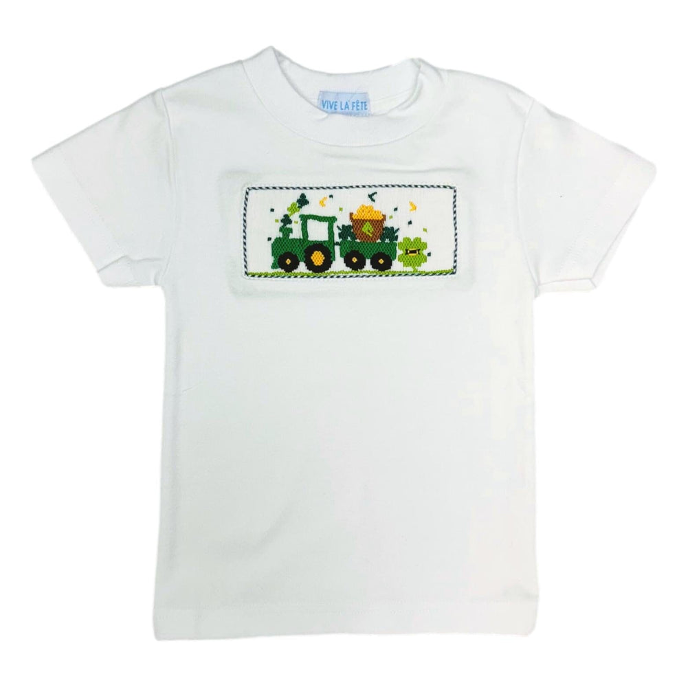 Shamrock Tractor Smocked T-Shirt Boy Shirt Vive La Fete 