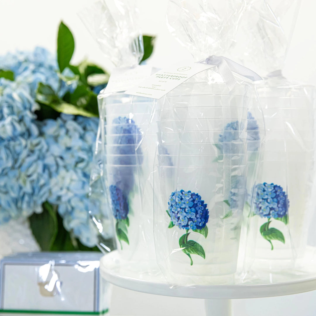 Shatterproof Cups - Blue Hydrangeas Shatterproof Cups WH Hostess 