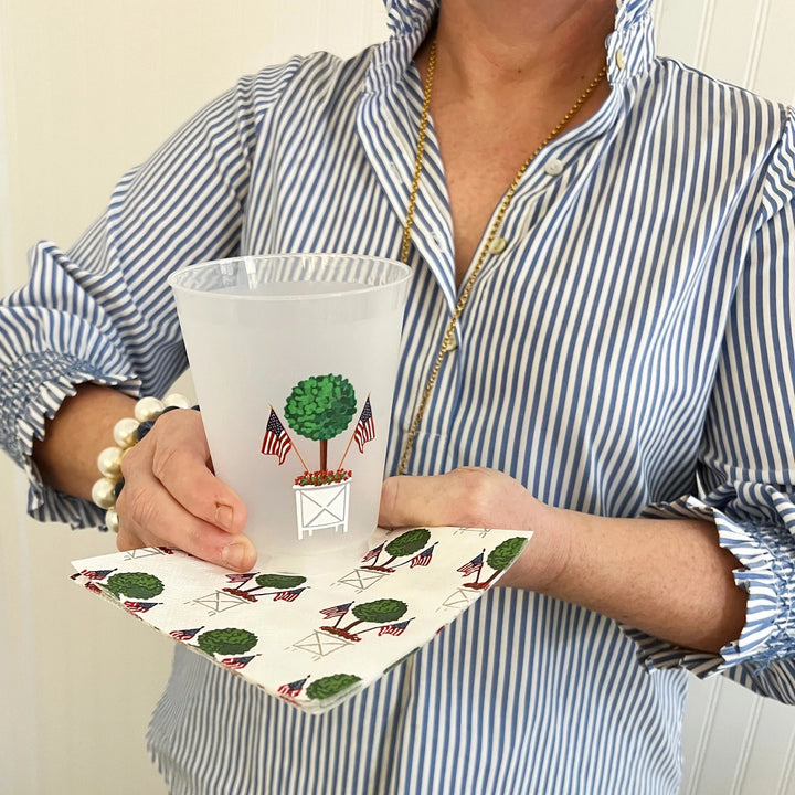Shatterproof Cups - Patriotic Topiary Shatterproof Cups WH Hostess 