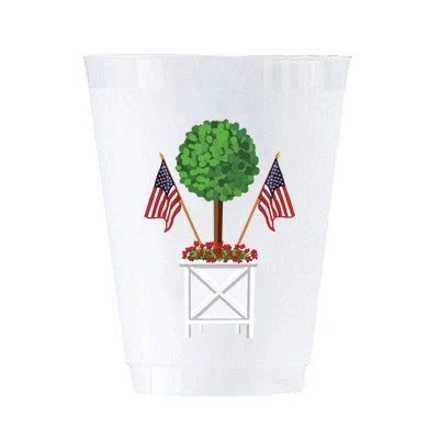 Shatterproof Cups - Patriotic Topiary Shatterproof Cups WH Hostess 