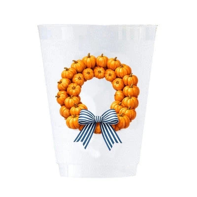 Shatterproof Cups - Pumpkin Wreath Shatterproof Cups WH Hostess 