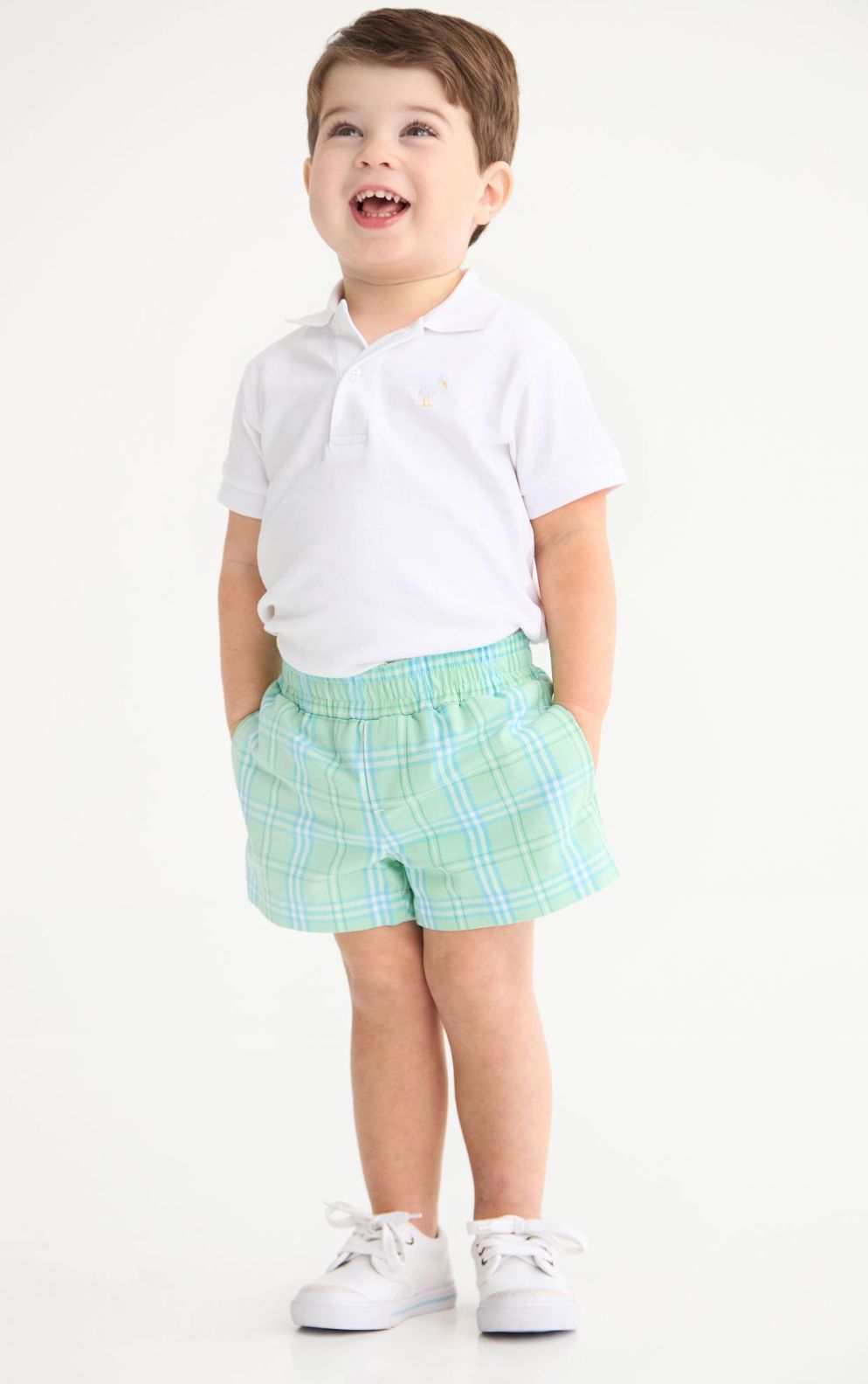 Sheffield Shorts - Pelham Bay Plaid Green Boy Shorts Beaufort Bonnet 
