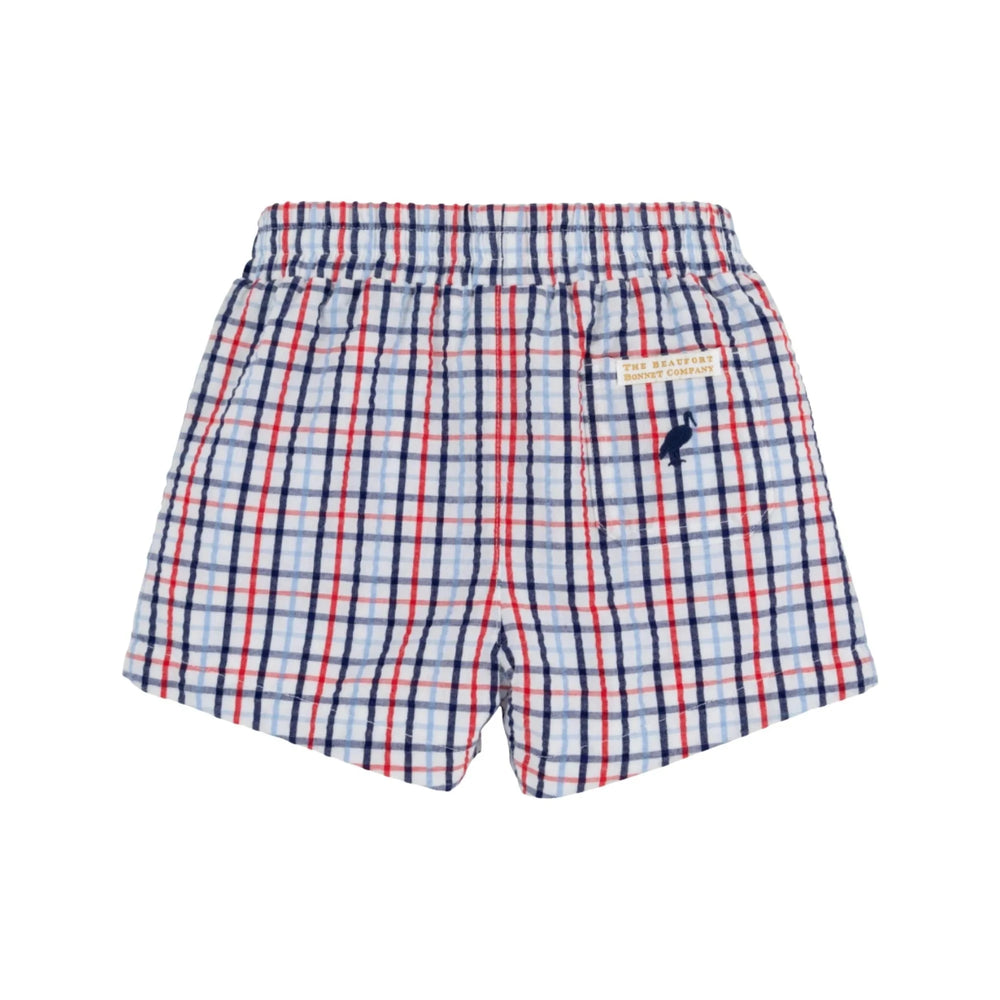Sheffield Shorts Seersucker - Pierce Mill Plaid Boy Shorts Beaufort Bonnet 