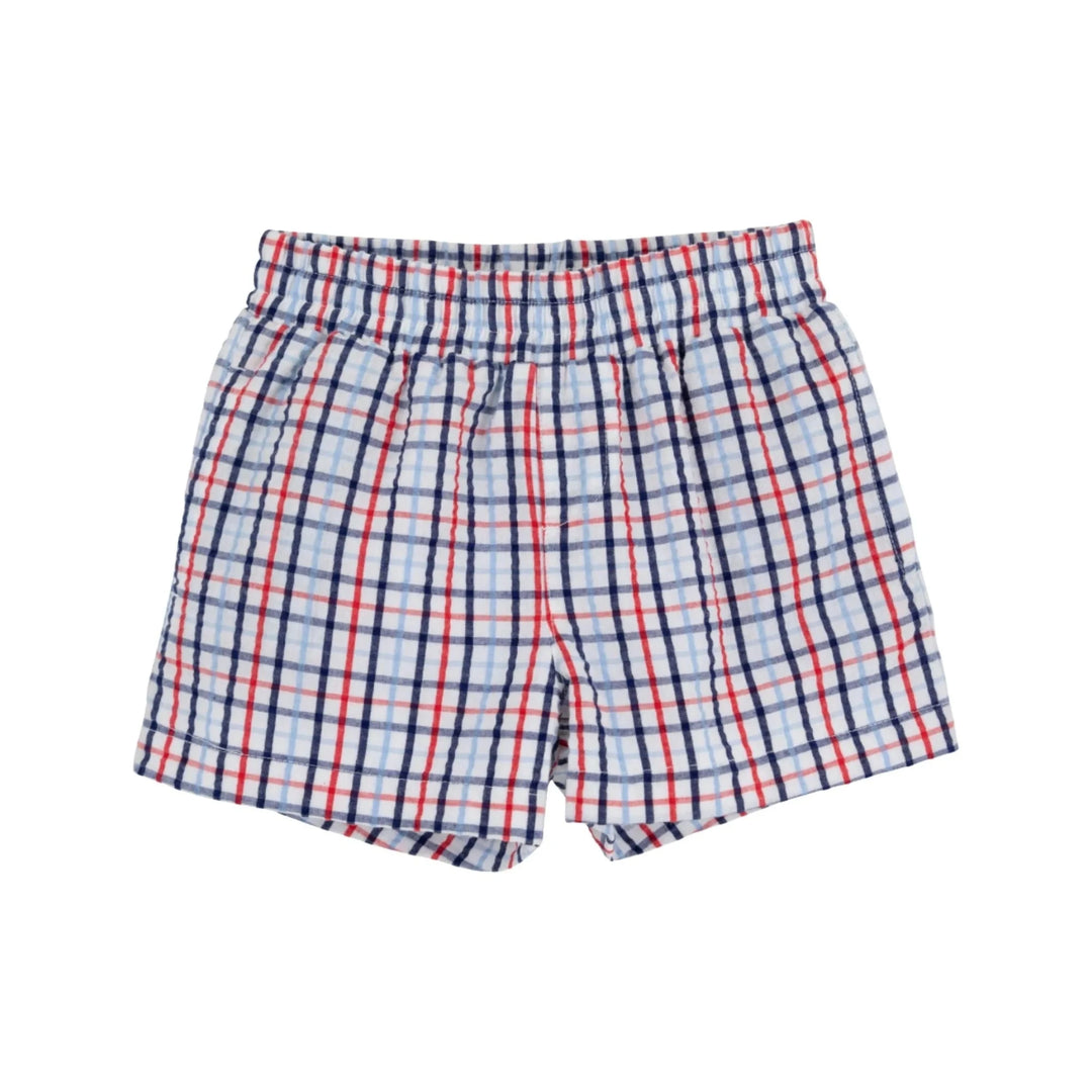 Sheffield Shorts Seersucker - Pierce Mill Plaid Boy Shorts Beaufort Bonnet 