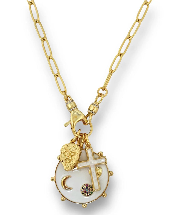Shell Cross Pendant Necklace Charm Shiver and Duke 