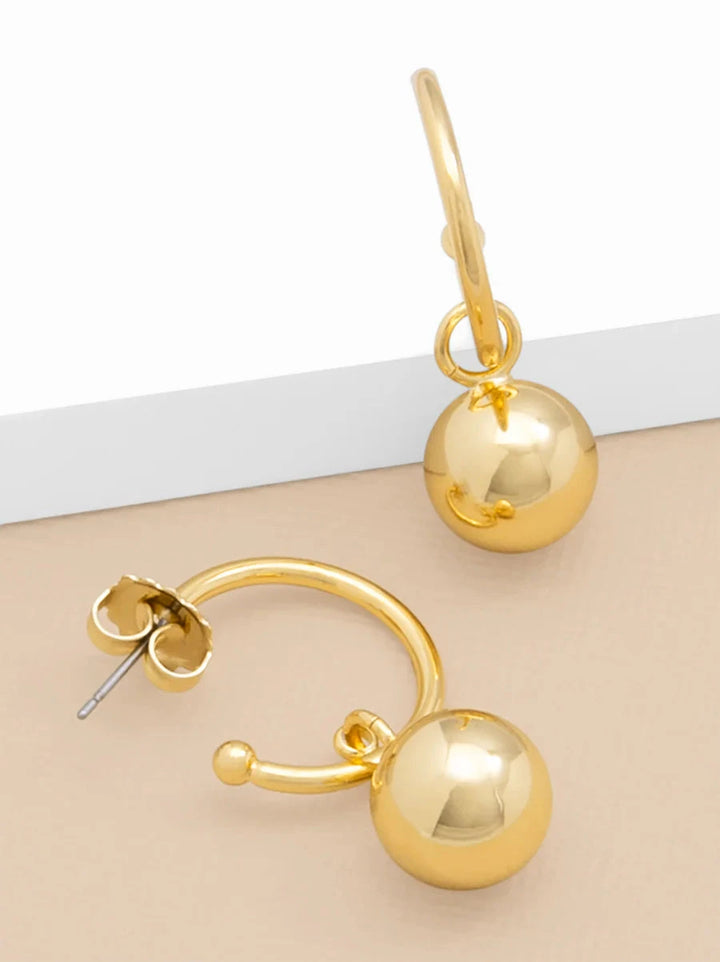Shiny Metal Bead Hoop Earring Womens Earrings Zenzii Jewelry 