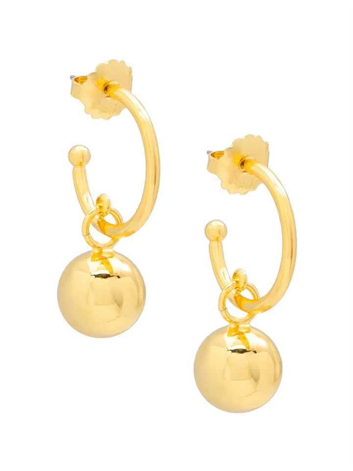 Shiny Metal Bead Hoop Earring Womens Earrings Zenzii Jewelry 