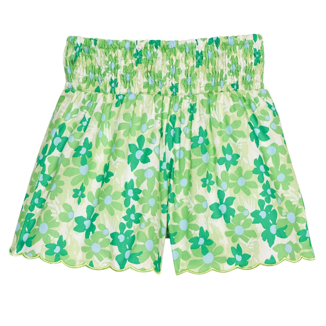 Shirred Shorts - Greenspring Groovy Floral Girl Shorts Bisby 