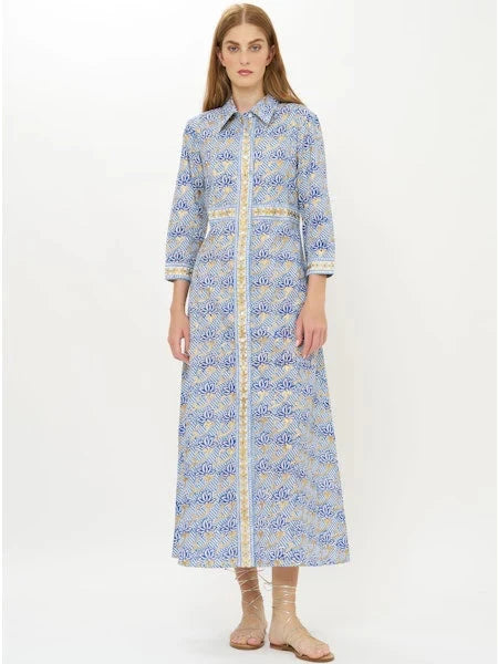 Shirt Dress Maxi - Florence Blue Womens Dress Oliphant 