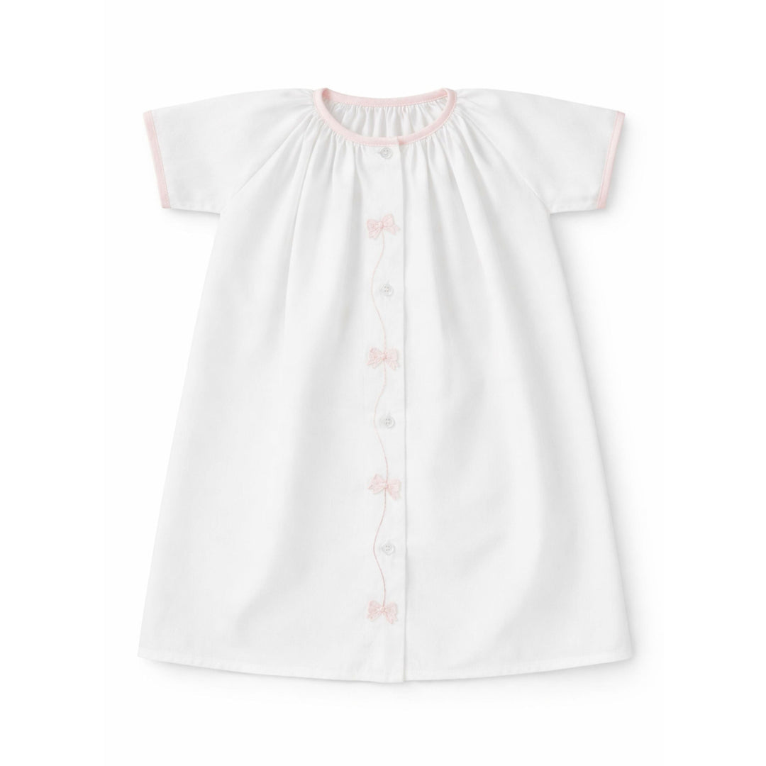 Short Sleeve Day Gown with Pink Bows Girl Gown Auraluz 