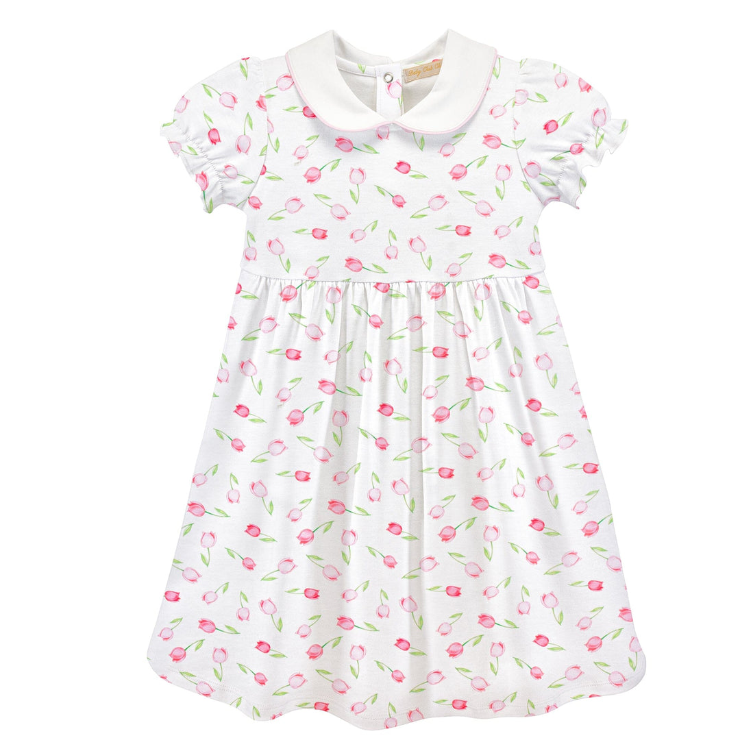 Short Sleeve Dress with Round Collar - Baby Tulips Girl Dress Baby Club Chic 