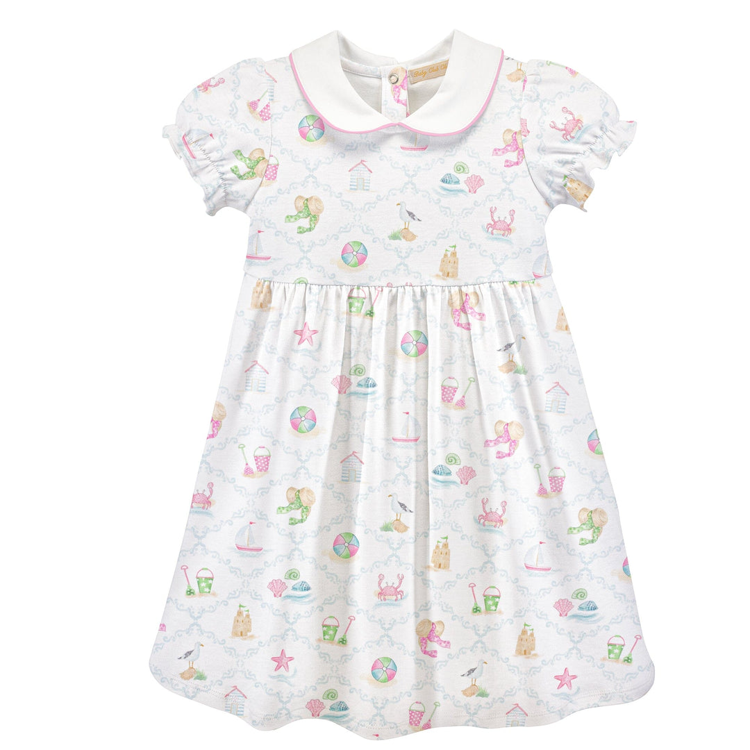 Short Sleeve Dress with Round Collar - By The Sea Girl Dress Baby Club Chic 