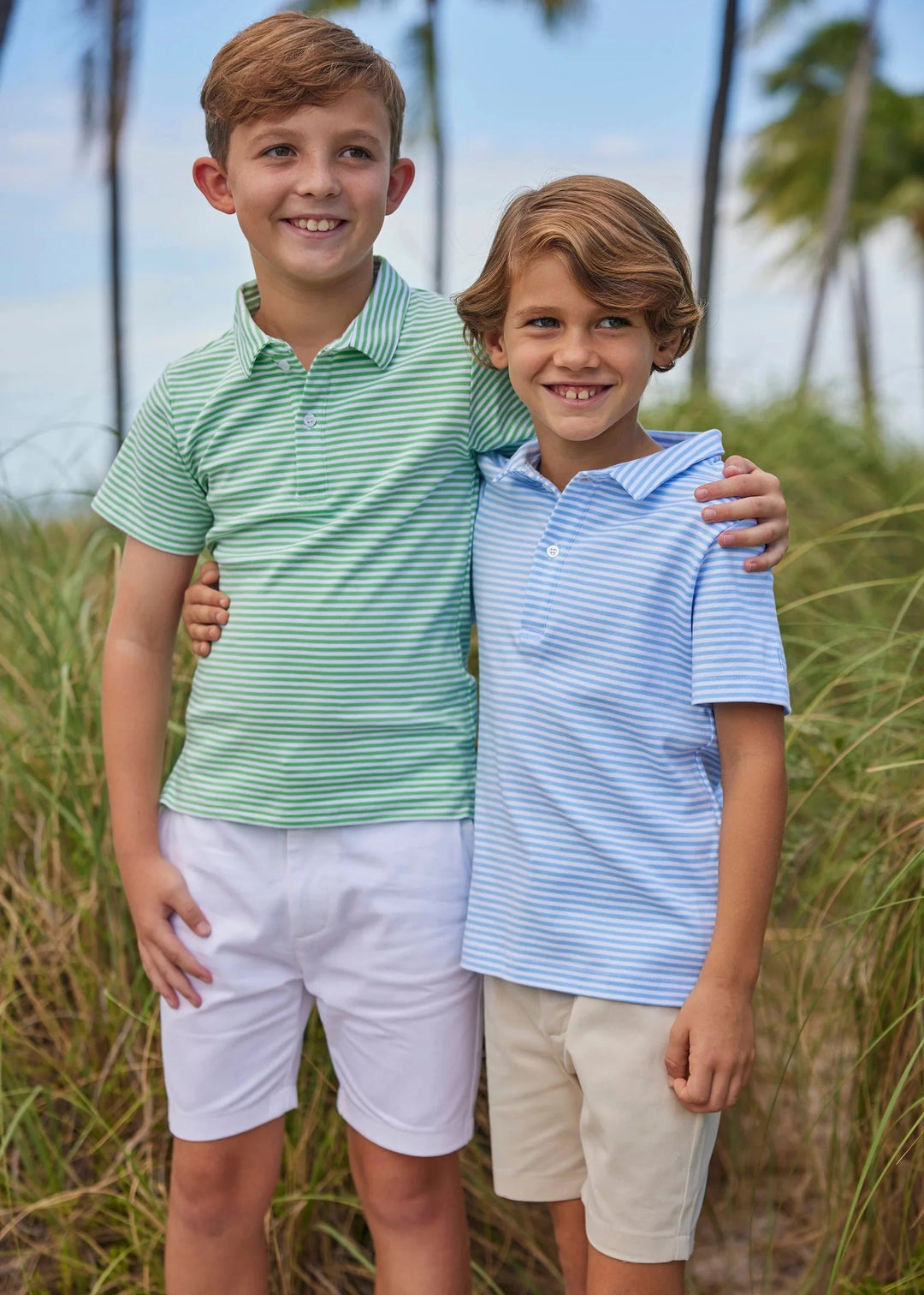 Short Sleeve Polo - Green Stripe Boy Shirt Little English 
