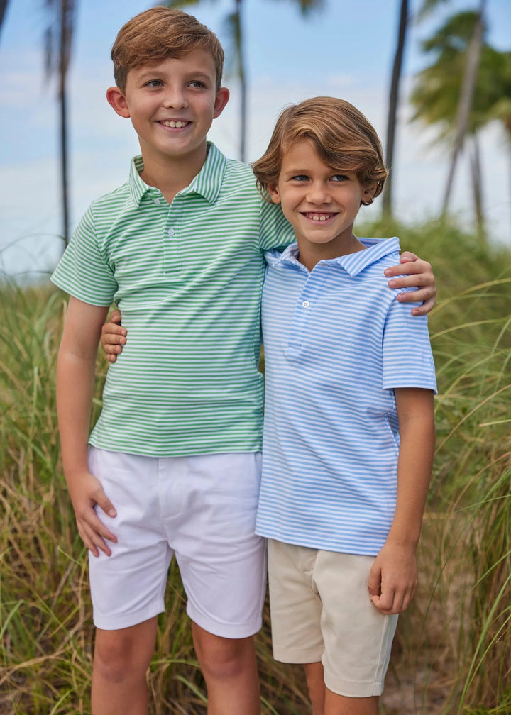Short Sleeve Polo - Green Stripe Boy Shirt Little English 