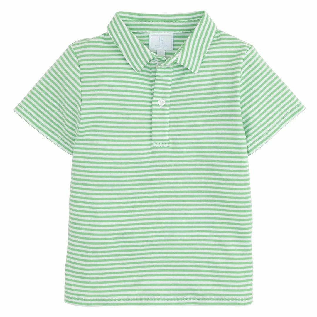 Short Sleeve Polo - Green Stripe Boy Shirt Little English 