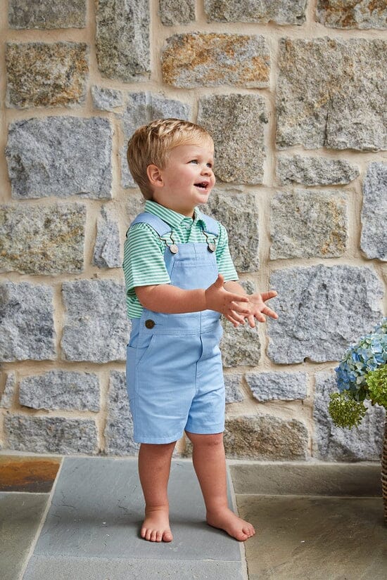 Short Sleeve Polo - Green Stripe Boy Shirt Little English 