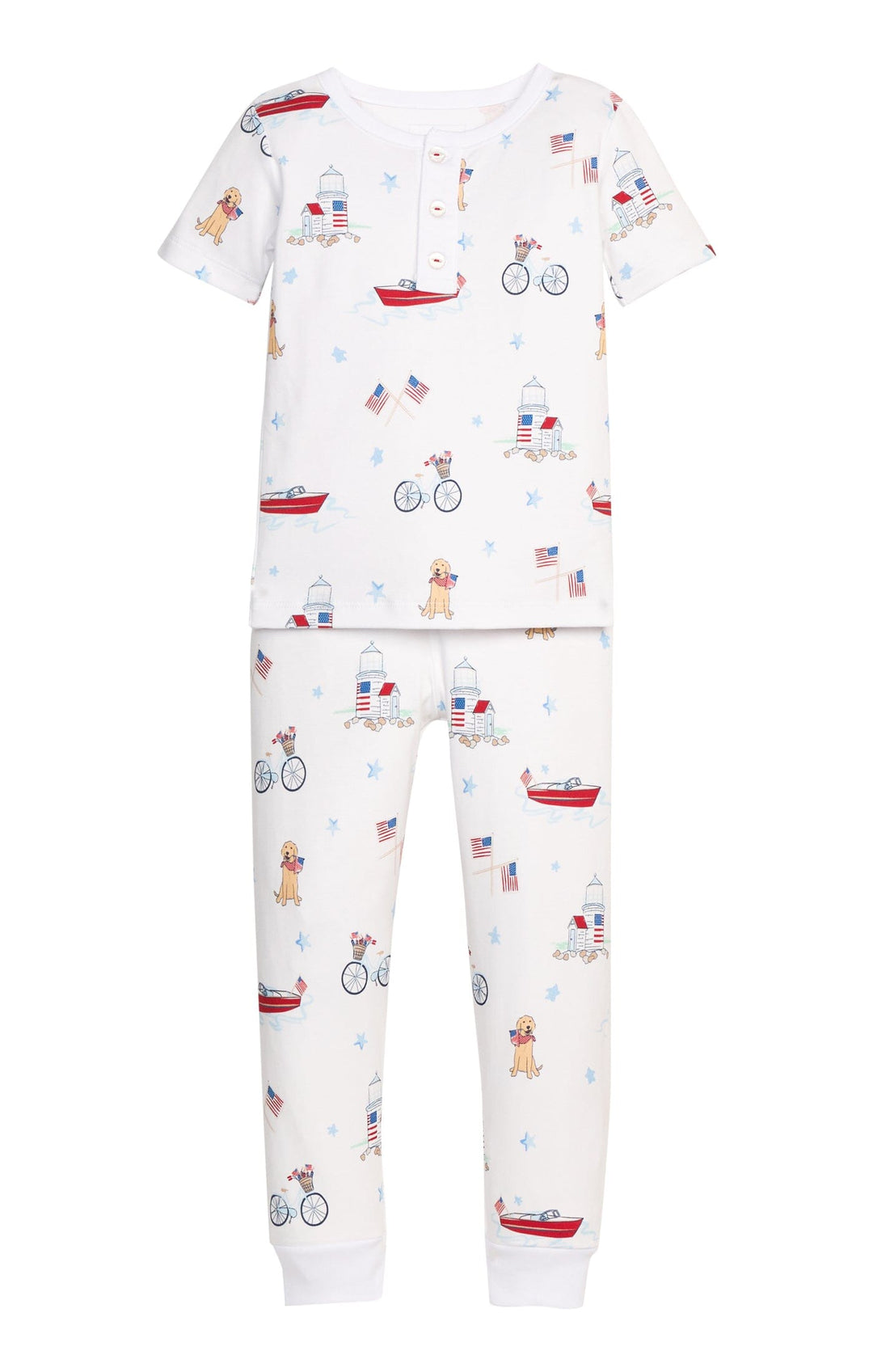 Short Sleeve Printed Jammies- Coastal Summer Boy Pajamas Little English 