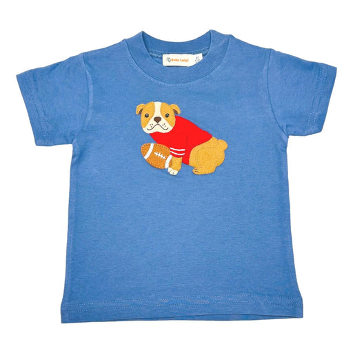 Short Sleeve T-Shirt - Bulldog with Football Boy Shirt Luigi 